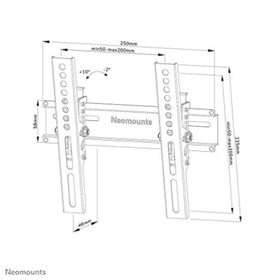 TV houder Neomounts WL35-350BL12 55" 25 kg