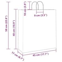 VidaXL Papieren zakken 250 st met hengsels 45x17x48 cm zwart - thumbnail