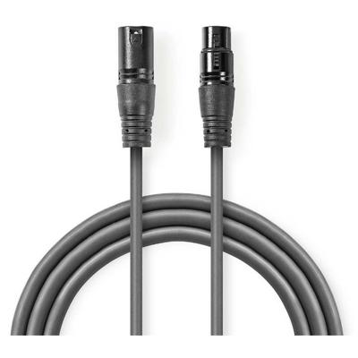 Nedis COTH15010GY50 Gebalanceerde Xlr-audiokabel Xlr 3-pins Male - Xlr 3-pins Female 5,0 M Grijs