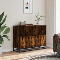 Dressoir 100x35x76 cm bewerkt hout gerookt eikenkleurig - thumbnail
