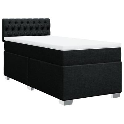 Boxspring met matras stof zwart 100x200 cm