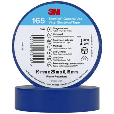 3M Temflex™ 165 165BL6E Isolatietape Temflex 165 Blauw (l x b) 25 m x 19 mm 1 stuk(s) 3M Temflex™ 165 165BL6E Isolatietape Temflex 165 Blauw (l x b) 25 m x 19 mm 1 stuk(s)