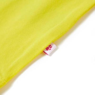Kindershirt met kapmouwen 92 felgeel Kindershirt met kapmouwen 92 felgeel