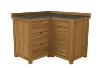 Passion Grills | Buitenkeuken Onderdeel | Milano Buitenkeukenkast Hoek 3 Lades + 1 Deur | 120 x 120 cm | Belgium Dark Grey - thumbnail