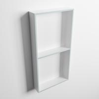 MONDIAZ EASY Nis 59,5x29,5cm in solid surface kleur Clay | Talc. 2 vakken geschikt voor in- of opbouw - thumbnail