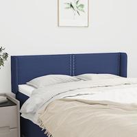 Hoofdbord met randen 147x16x78/88 cm stof blauw - thumbnail