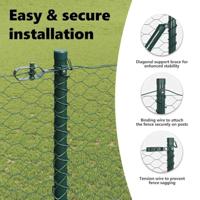 VidaXL Afrasteringspaal groen 25 x 1,6 m (36 mm gaas) staal en pvc - thumbnail