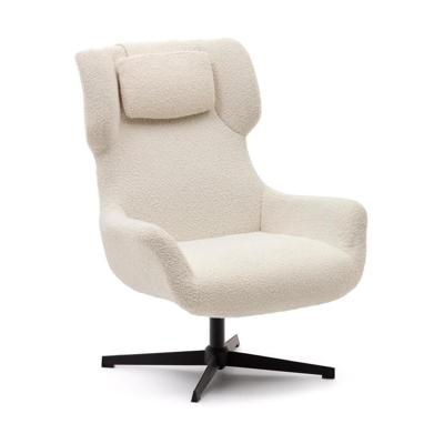 Kave Home Draaibare Fauteuil 'Zalina' Bouclé, kleur Wit
