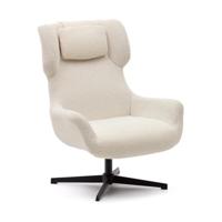 Kave Home Draaibare Fauteuil 'Zalina' Bouclé, kleur Wit - thumbnail