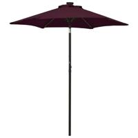 VidaXL Parasol met led-verlichting 200x211 cm aluminium bordeauxrood - thumbnail