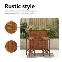 vidaXL 3-delige Bartafel en -stoelenset massief acaciahout - thumbnail