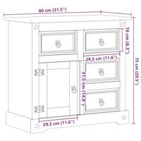 Dressoir Corona 87x40x76 cm massief grenenhout - thumbnail