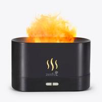 Flame aroma diffuser met vlam effect en luchtbevochtiger zwart - thumbnail