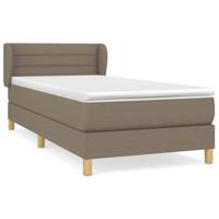 Boxspring met matras stof taupe 90x200 cm - thumbnail