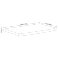 Wandschap rechthoekig natuurlijke rand 50x30x2,5 cm acaciahout - thumbnail