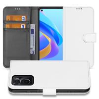 Book Case Telefoonhoesje voor de OPPO A76 | A96 Wit met Pasjeshouder - thumbnail