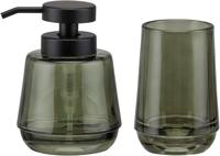 Badkamerset - Zeepdispenser 380 ml / Tandenborstelbeker Sealskin Mood Groen - thumbnail