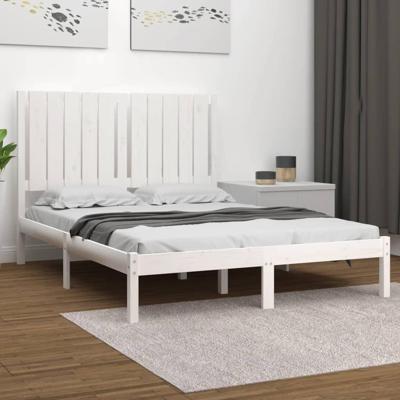 Bedframe massief hout wit 120x190 cm Bedframe massief hout wit 120x190 cm