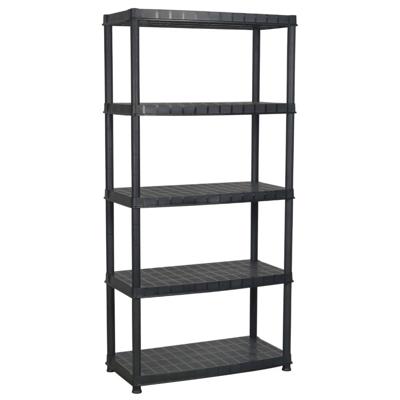 VidaXL Opbergrek 5-laags 91,5x45,7x185 cm kunststof zwart