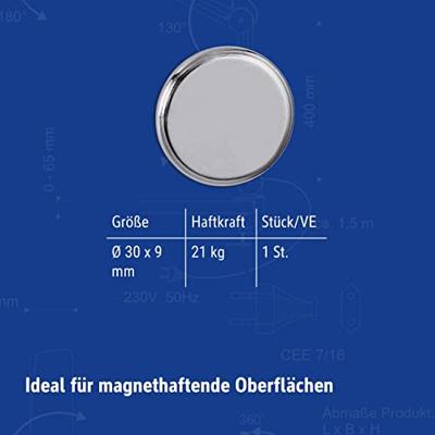 Magneet maul neodymium rond 30mm 21kg nikkel Magneet maul neodymium rond 30mm 21kg nikkel