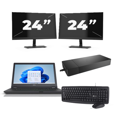 Fujitsu Lifebook E5511 - Intel Core i7-11e Generatie - 15 inch - 16GB RAM - 256GB SSD - Windows 11 Home + 2x 24 inch Monitor Fujitsu Lifebook E5511 - Intel Core i7-11e Generatie - 15 inch - 16GB RAM - 256GB SSD - Windows 11 Home + 2x 24 inch Monitor