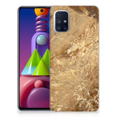 Samsung Galaxy M51 | TPU | Siliconen hoesje | Marmer Creme Samsung Galaxy M51 | TPU | Siliconen hoesje | Marmer Creme