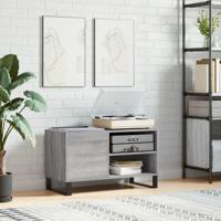 Platenkast 85x38x48 cm bewerkt hout grijs sonoma eikenkleurig - thumbnail