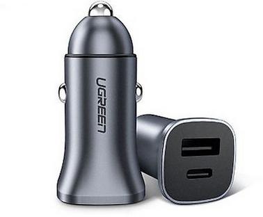 UGREEN 30780 Autolaadstation 18 W USB-C bus, USB-A-bus USB PD Zwart Auto