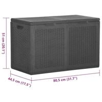 Tuinbox 180 L PP rattan zwart - thumbnail