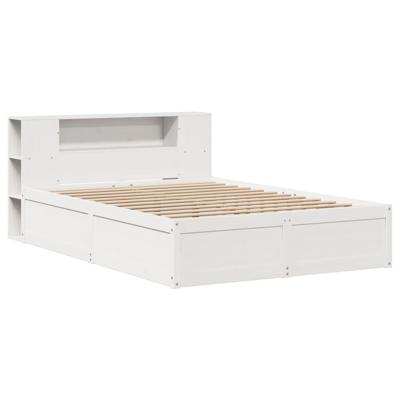 Bedframe zonder matras massief grenenhout wit 150x200 cm