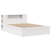 Bedframe zonder matras massief grenenhout wit 150x200 cm - thumbnail