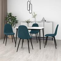 Eetkamerstoelen 4 st fluweel blauw - thumbnail