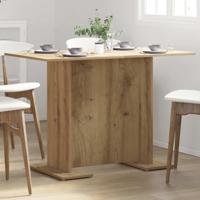 Eettafel 110x60x75 cm bewerkt hout artisanaal eikenkleurig - thumbnail