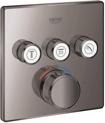 Grohe Grohtherm SmartControl Inbouwthermostaat - 4 knoppen - vierkant - hard graphite 29126a00