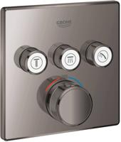 Grohe Grohtherm SmartControl Inbouwthermostaat - 4 knoppen - vierkant - hard graphite 29126a00 - thumbnail