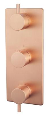 Wiesbaden Afbouwdeel Douche Thermostaat Caral 3-Weg Geborsteld Koper Wiesbaden Afbouwdeel Douche Thermostaat Caral 3-Weg Geborsteld Koper