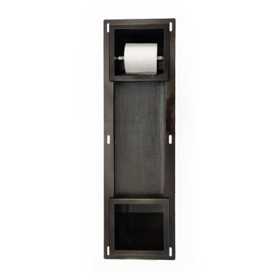 Inbouw Toiletrolhouder AQS met Reserve Rolhouder RVS Black Chrome Aqua Splash Inbouw Toiletrolhouder AQS met Reserve Rolhouder RVS Black Chrome Aqua Splash