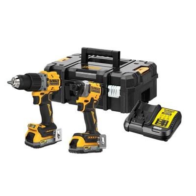 DeWALT DCK2050E2T Accu combiset 2-delig (DCD805 + DCF850) 18V XR 1.7Ah POWERSTACK in TSTAK