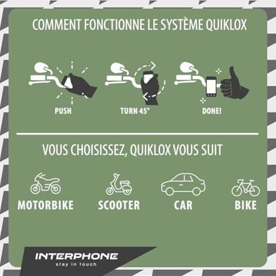INTERPHONE gsm-houder "quiklox" met vasthoudsysteem cell phone holder interph quiklox armor pro 6.5 zol