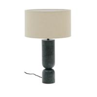 Kave Home Tafellamp 'Vex' Marmer en linnen, 57cm, kleur Beige/Donkergroen - thumbnail