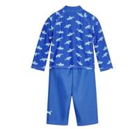 Playshoes zwempak lange mouw Haai Blauw-86-92 - thumbnail