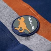 Kindershirt met lange mouwen dinosaurusprint 104 marineblauw - thumbnail
