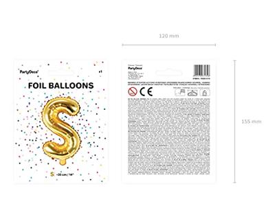Folieballon Goud Letter &apos;S&apos; - 35cm