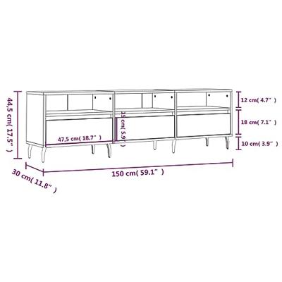 Tv-meubel 150x30x44,5 cm bewerkt hout zwart