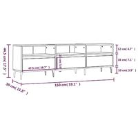 Tv-meubel 150x30x44,5 cm bewerkt hout zwart - thumbnail