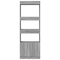 Hoge kast 63x33x180 cm bewerkt hout grijs sonoma eikenkleurig - thumbnail