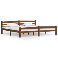 Bedframe massief grenenhout honingbruin 200x200 cm - thumbnail