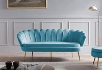 Artistiq Poef 'Andres' Velvet, kleur blauw - thumbnail
