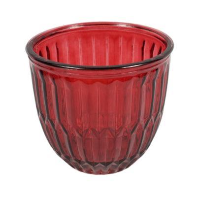 Theelichthouder Joey glas rood 13 cm | 12 stuks