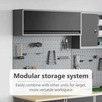 VidaXL Gereedschapskast set met plank 3 pcs zwart gepoedercoat staal - thumbnail